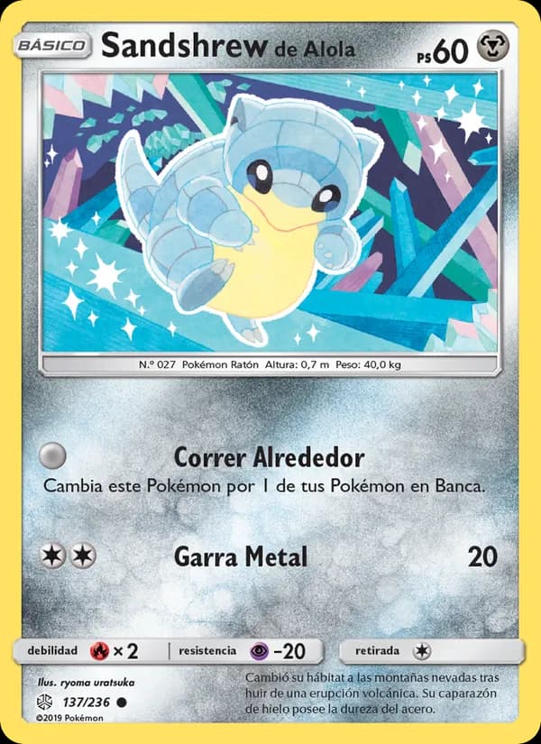 Sandshrew de Alola card in Spanish