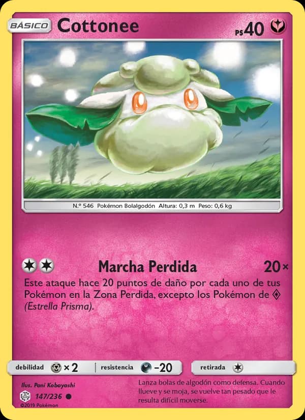 Cottonee card in Spanish