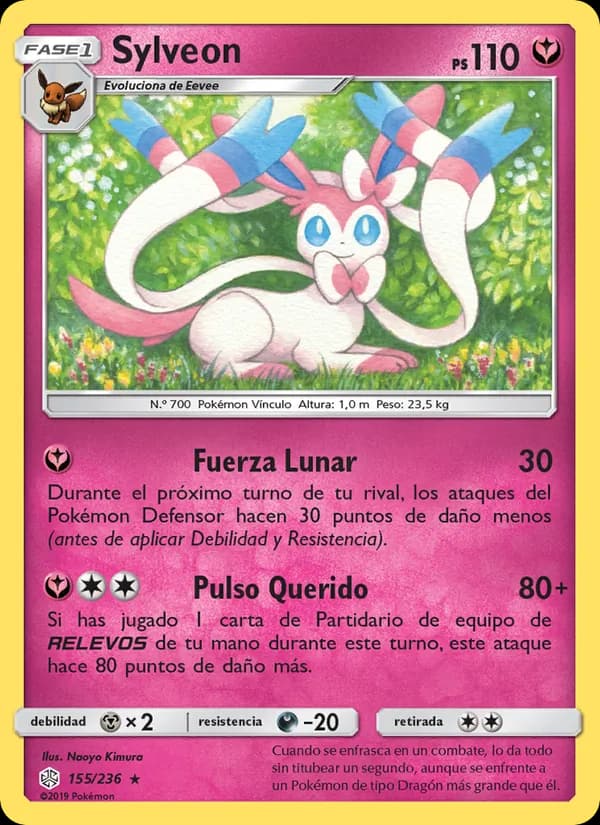 Sylveon card in Spanish