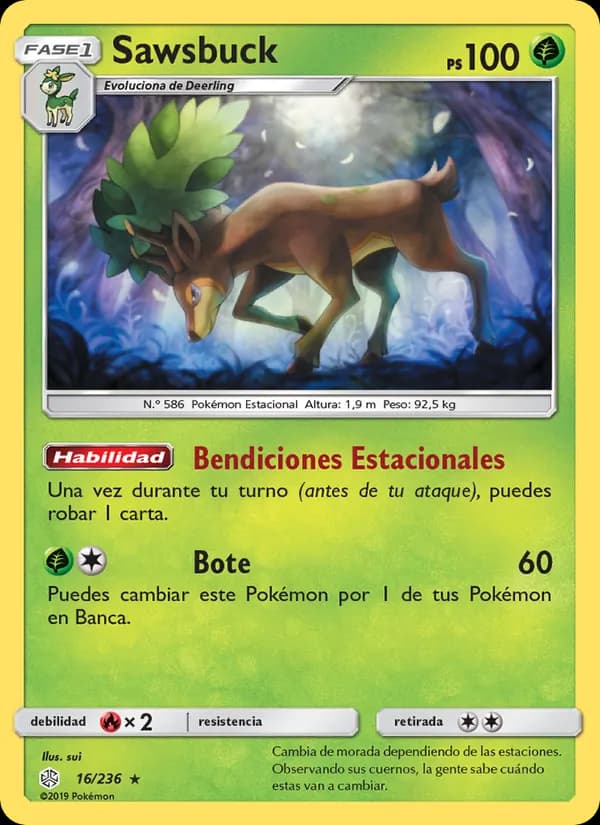 Sawsbuck card in Spanish
