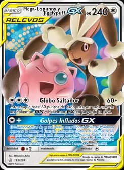 Mega-Lopunny y Jigglypuff GX card in Spanish