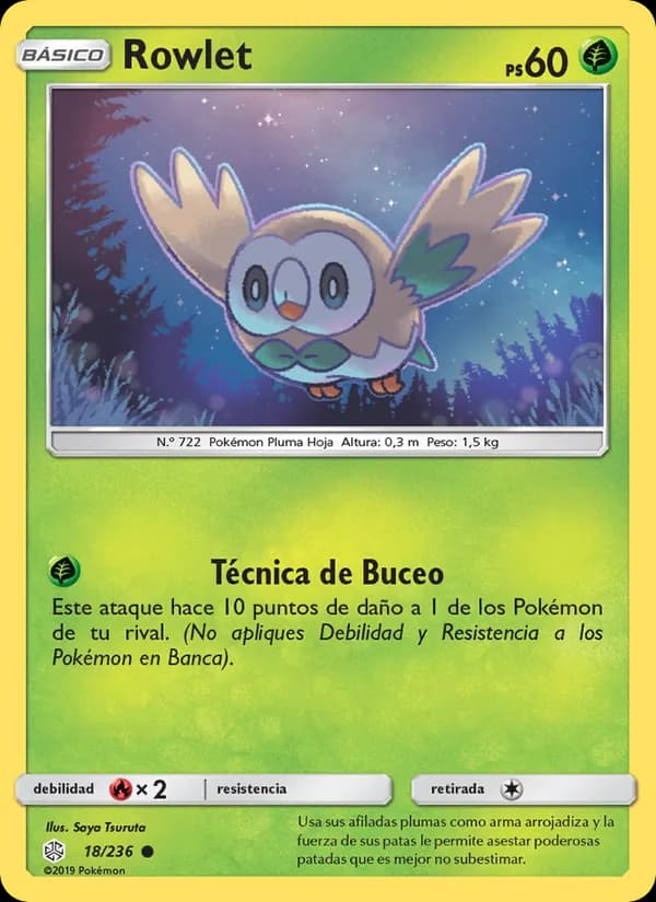 Rowlet card in Spanish