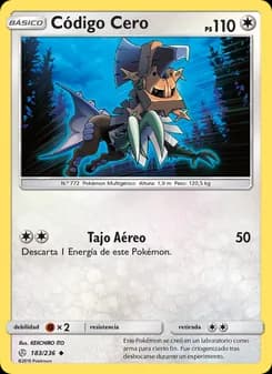Código Cero card in Spanish