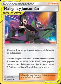 Malignia y Juncomán card in Spanish