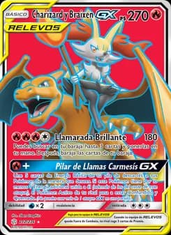 Charizard y Braixen GX card in Spanish