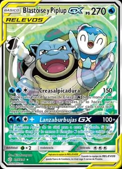 Blastoise y Piplup GX card in Spanish