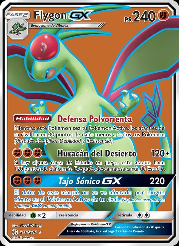 Flygon GX card in Spanish