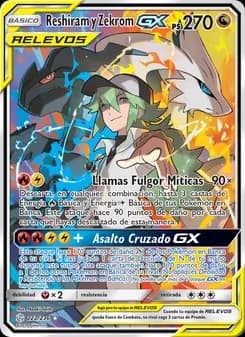 Reshiram y Zekrom GX card in Spanish