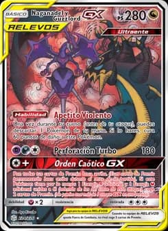 Naganadel y Guzzlord GX card in Spanish