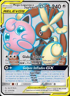 Mega-Lopunny y Jigglypuff GX card in Spanish
