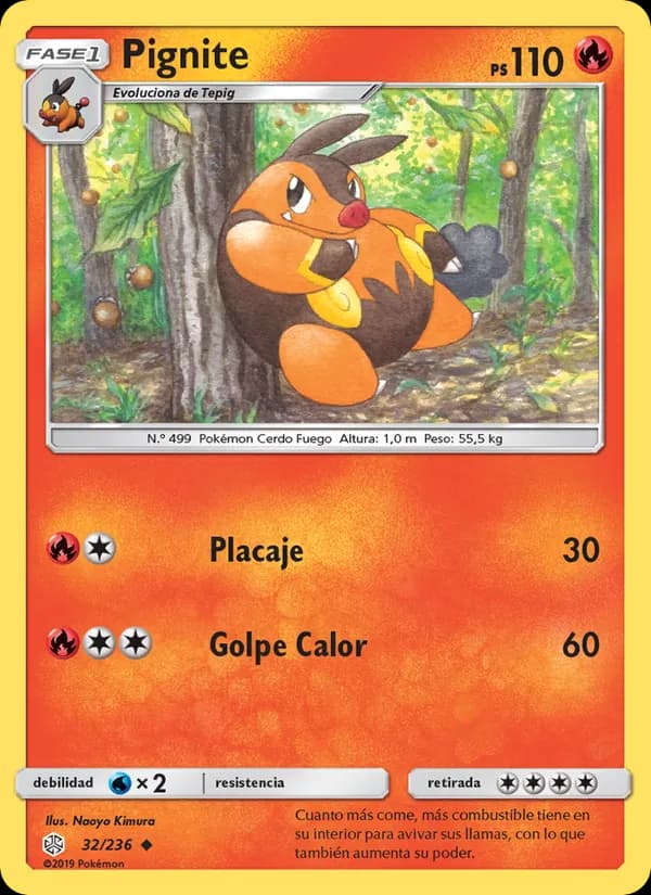 Pignite card in Spanish