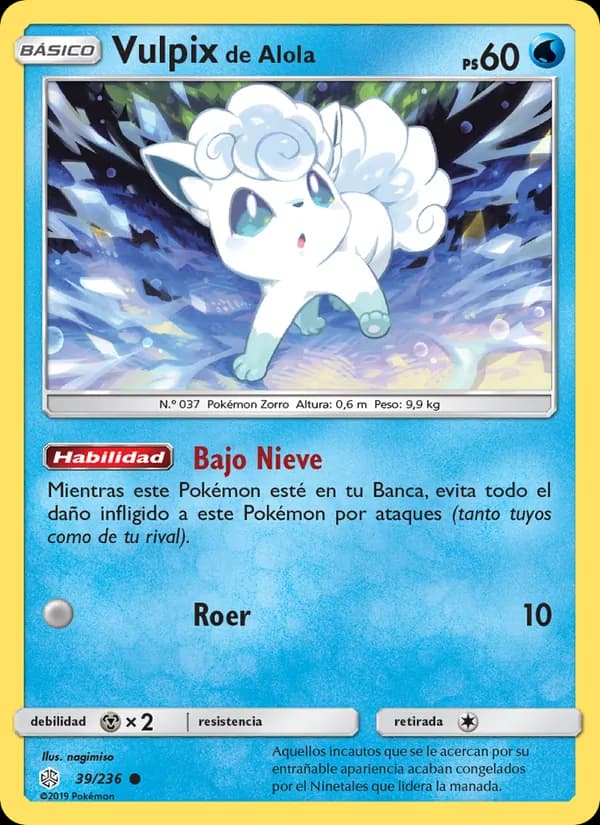 Vulpix de Alola card in Spanish