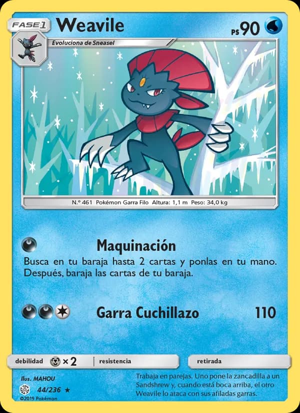 Weavile card in Spanish