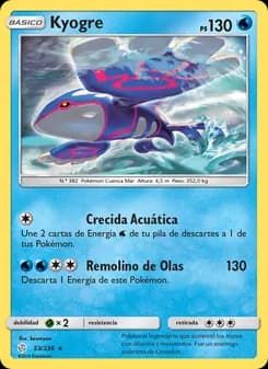 Kyogre card in Spanish