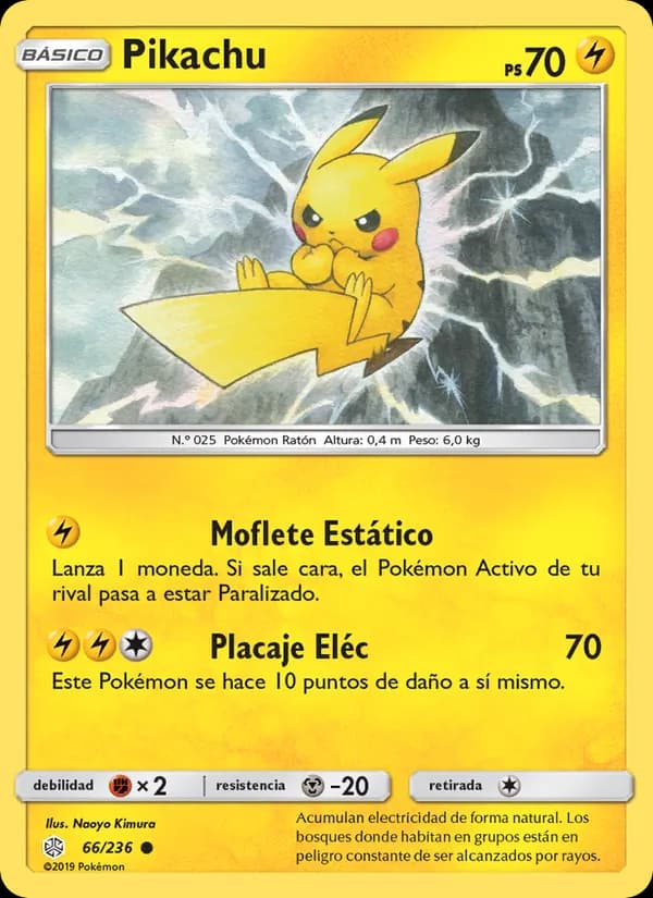 Pikachu card in Spanish