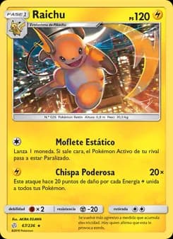 Raichu card in Spanish