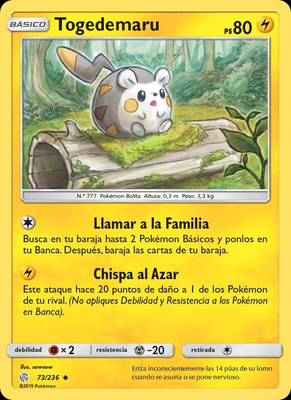 Togedemaru card in Spanish