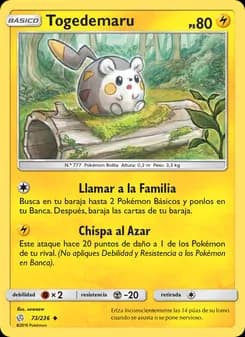 Togedemaru card in Spanish