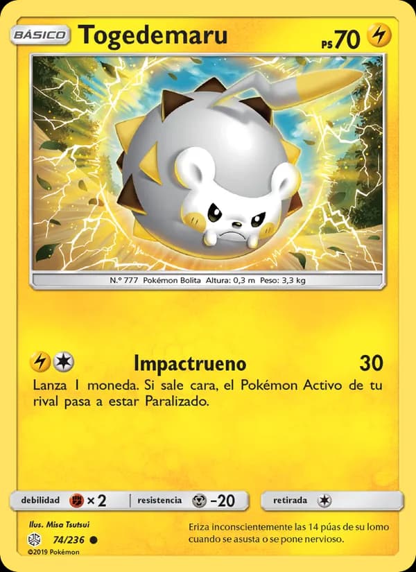 Togedemaru card in Spanish