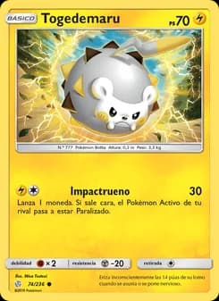 Togedemaru card in Spanish