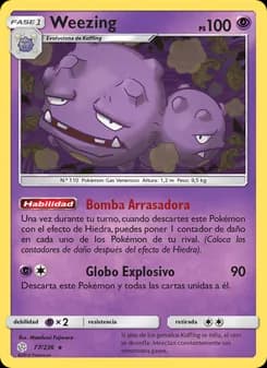 Weezing card in Spanish