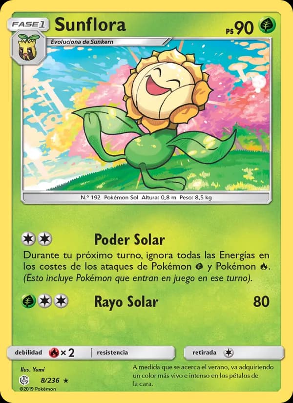 Sunflora card in Spanish