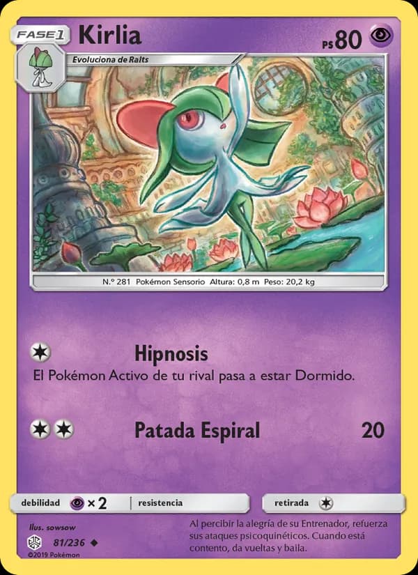 Kirlia card in Spanish