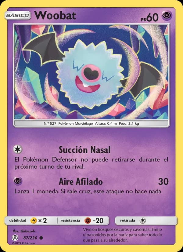 Woobat card in Spanish