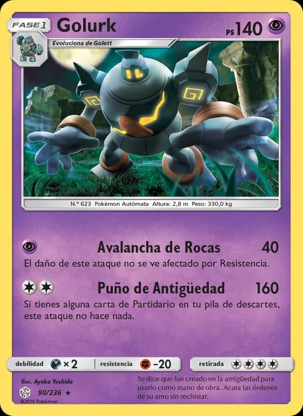 Golurk card in Spanish