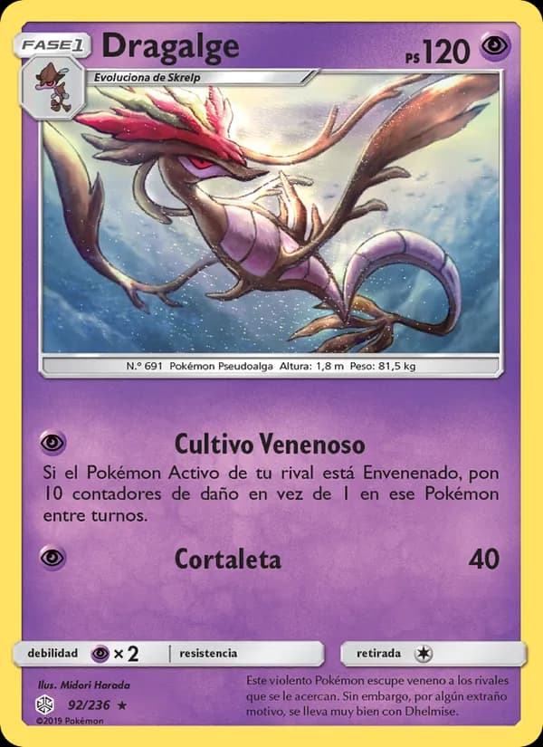 Dragalge card in Spanish