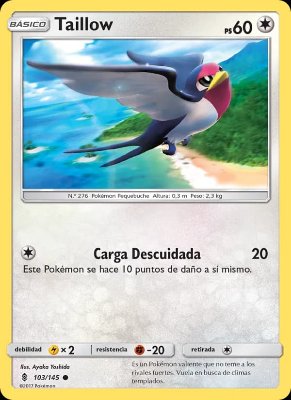 Taillow card in Spanish