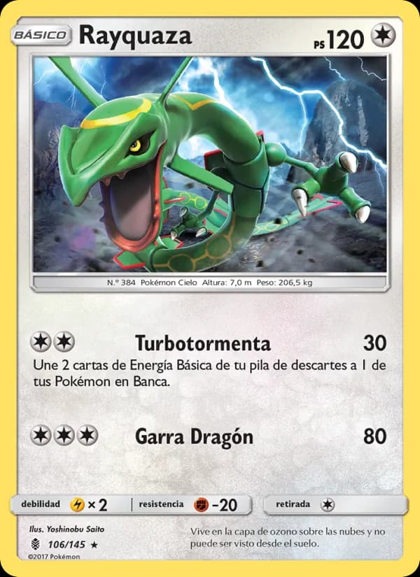 Rayquaza card in Spanish