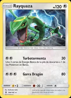 Rayquaza card in Spanish