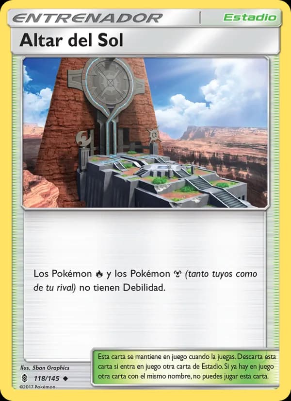 Altar del Sol card in Spanish