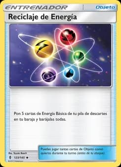 Reciclaje de Energía card in Spanish