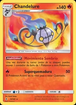 Chandelure card in Spanish