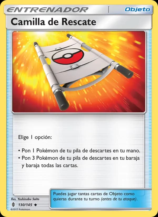 Camilla de Rescate card in Spanish