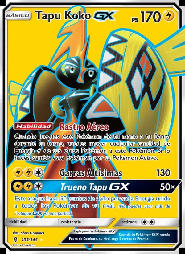 Tapu Koko GX card in Spanish