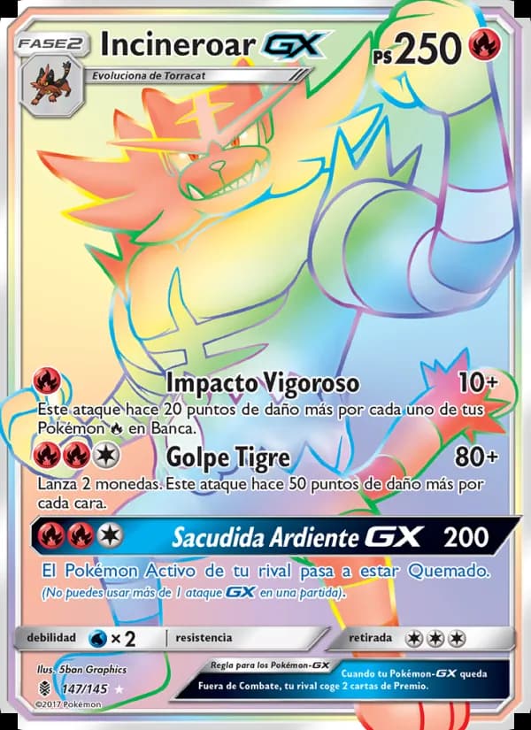 Incineroar GX card in Spanish