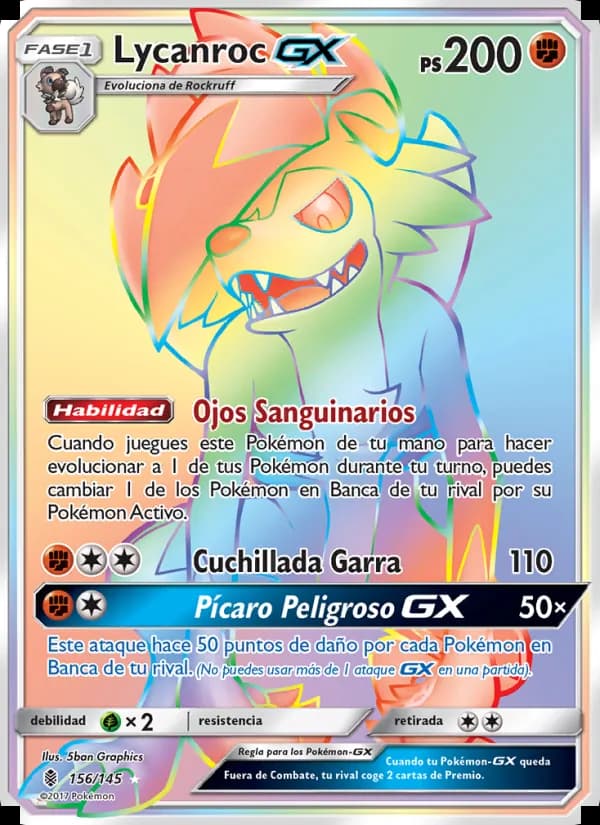Lycanroc GX card in Spanish