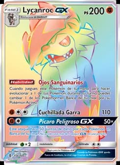 Lycanroc GX card in Spanish