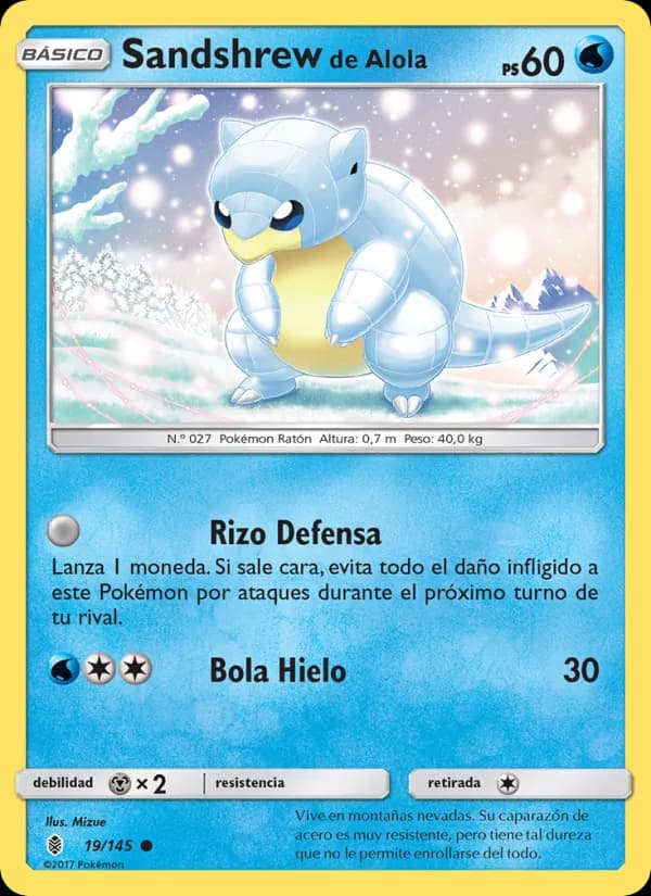 Sandshrew de Alola card in Spanish
