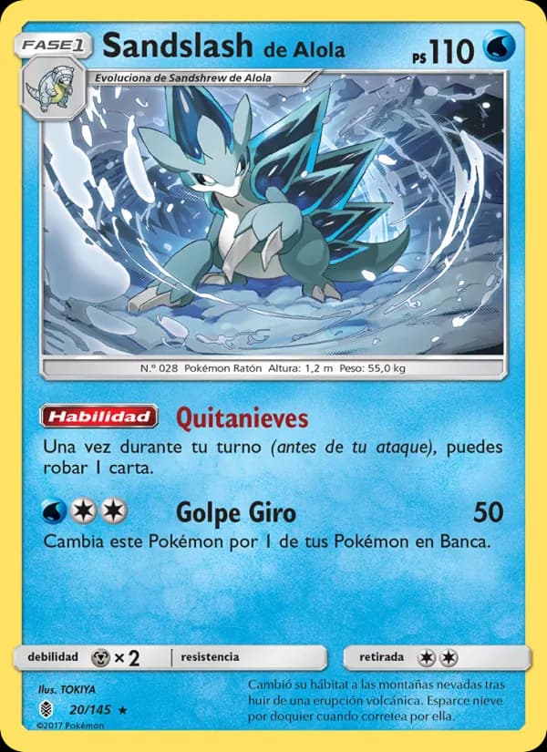 Sandslash de Alola card in Spanish