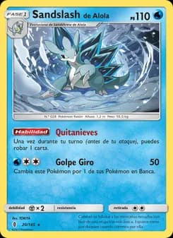 Sandslash de Alola card in Spanish