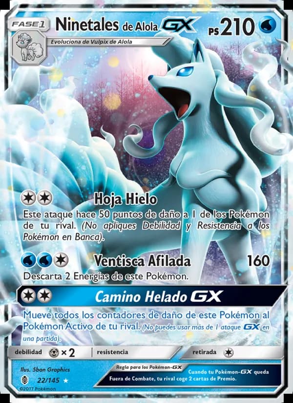 Ninetales de Alola GX card in Spanish