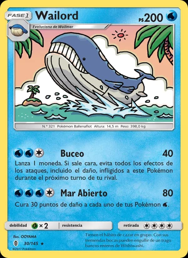 Wailord card in Spanish