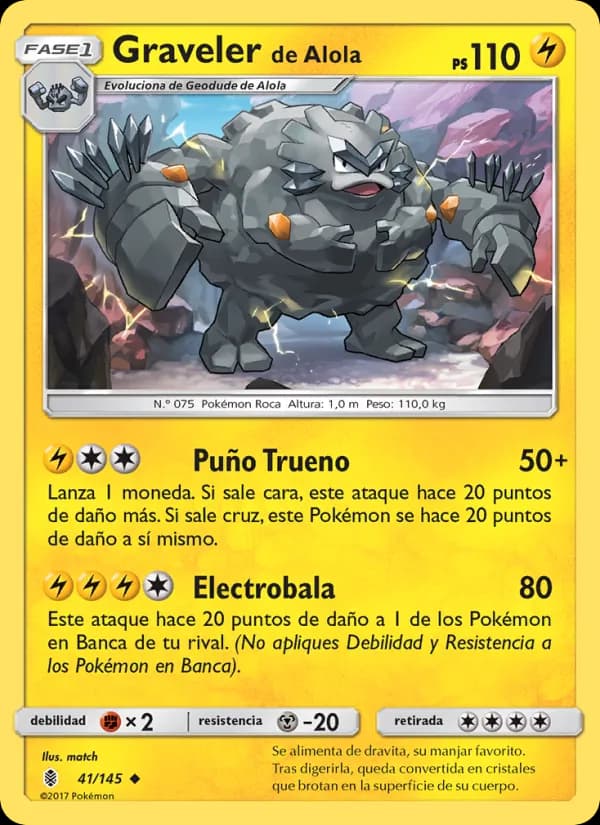 Graveler de Alola card in Spanish