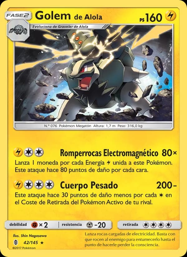 Golem de Alola card in Spanish