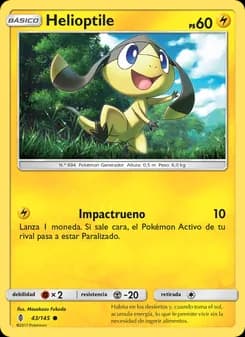 Helioptile card in Spanish