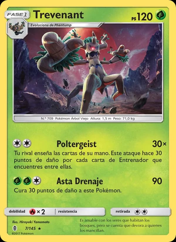Trevenant card in Spanish